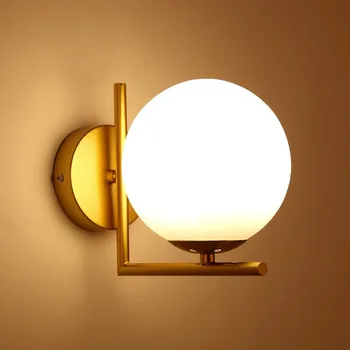 

Nordic Style E27 LED Wall lamp Indoor Glass Ball Wall light Fixtures for Passage Corridor Bedroom Bedside Wall Sconces AC85-265V