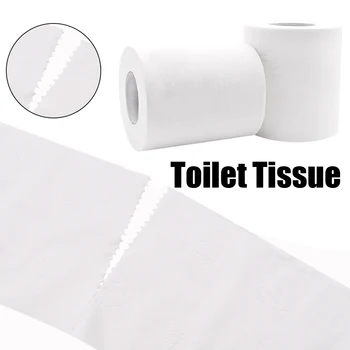 

2 Rolls Thickening Toughness Toilet Tissue Original Wood Pulp Dust Free Paper Towel Skin-friendly Towel Roll Paper
