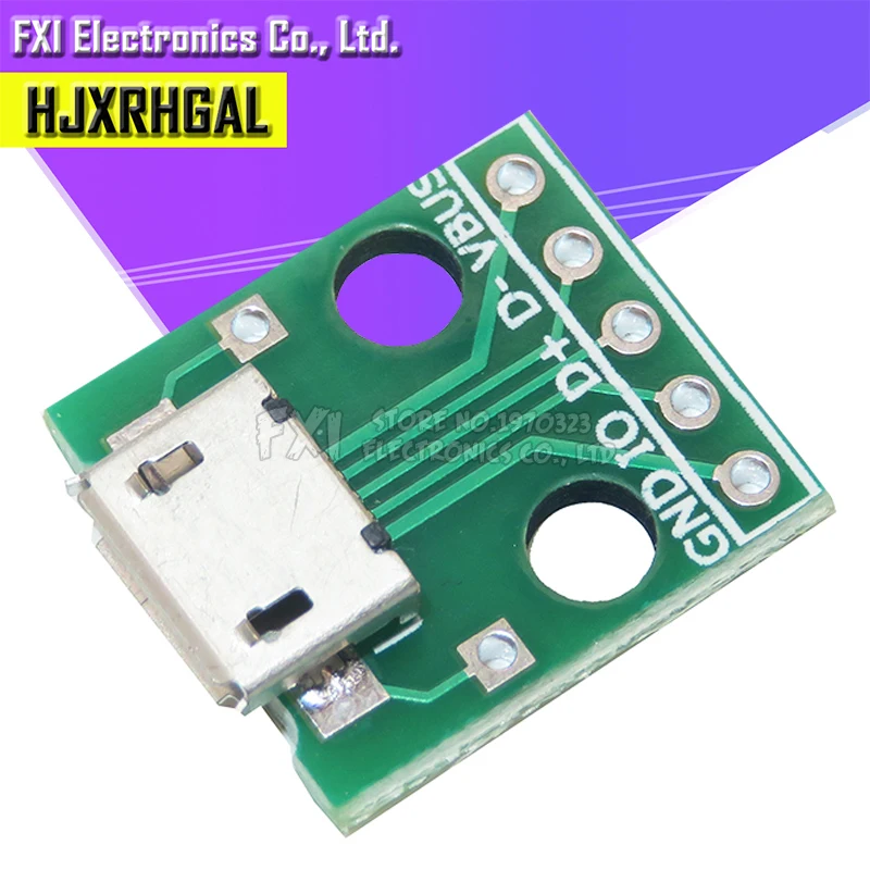 10 шт. USB Мужской разъем/MINI MICRO USB для DIP адаптер 2,54 мм 5pin Женский Разъем b Тип USB2.0 Женский PCB конвертер