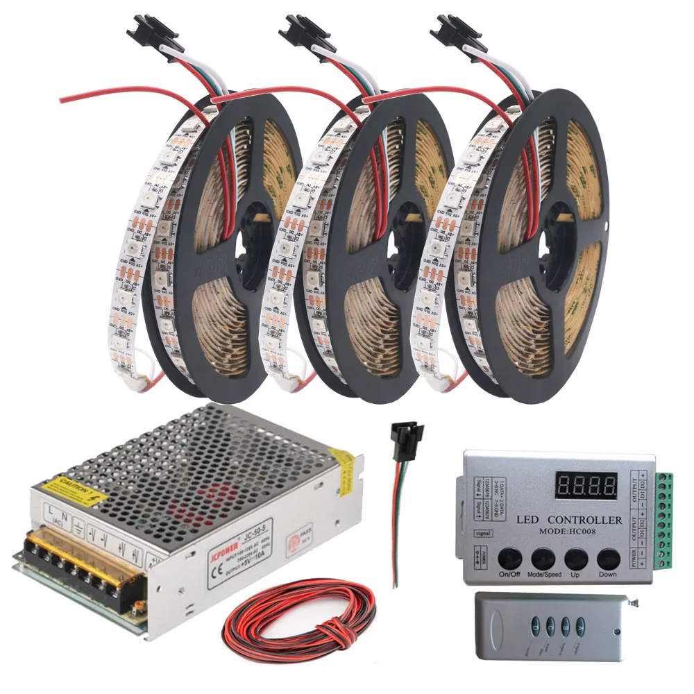 WS2812B WS2812 RGB Светодиодные полосы света лента HC008 Программируемый светодиодный
