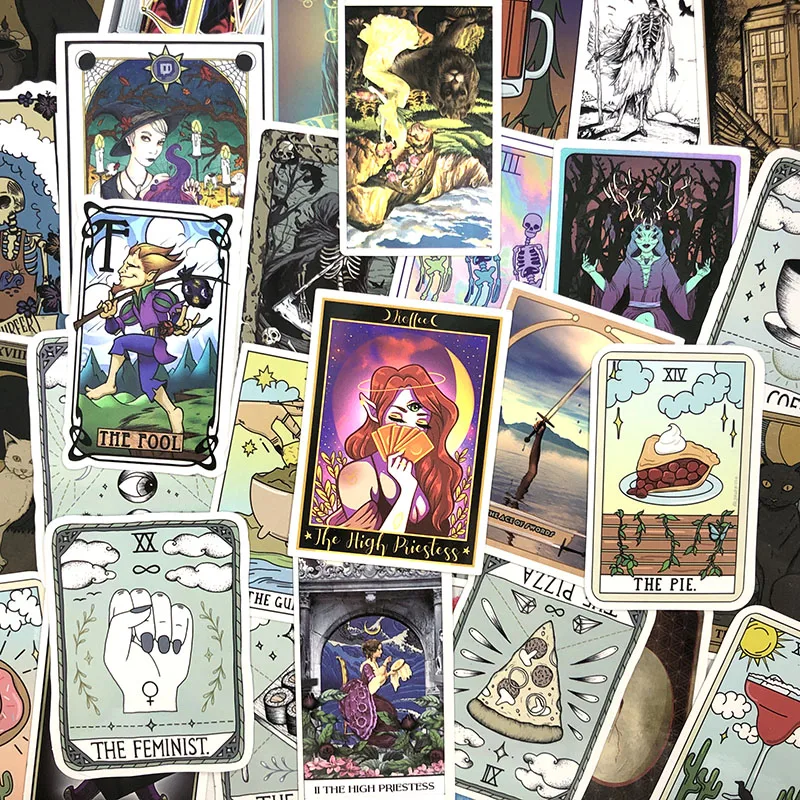 50 шт./упак. карты Таро граффити наклейки divination наклейки для багажа ноутбука холодильник электроскутер Pegatinas