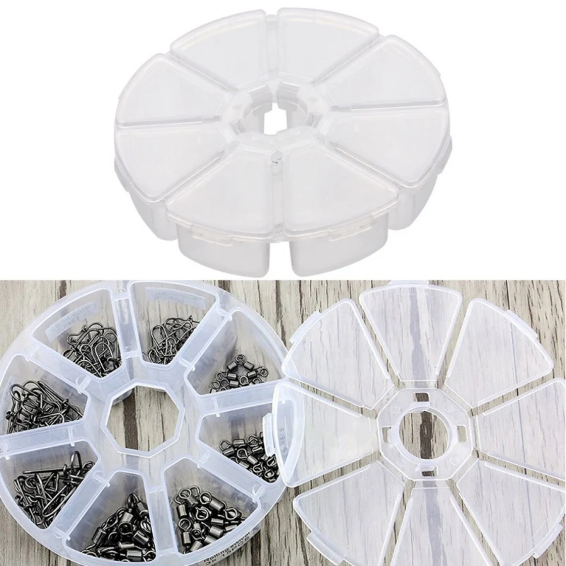 

1pc Plastic Round 8 Grids Box Storage Case Holder for Fishing bait lure storage Guitar Picks Plectrums
