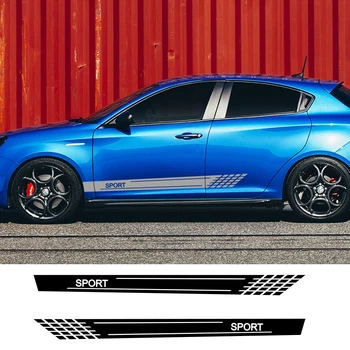 

2pcs Car Door Side Stripe Sticker For Kia Sportage Fiat Punto Ford Focus Fusion Honda Fit Civic Lada Granta Lexus RX Accessories