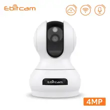 Ebitcam облачная ip-камера PTZ 4mp Мини Wifi камера s Обнаружение движения AI Мини Wifi камера s IP камера PTZ зум CCTV детский монитор