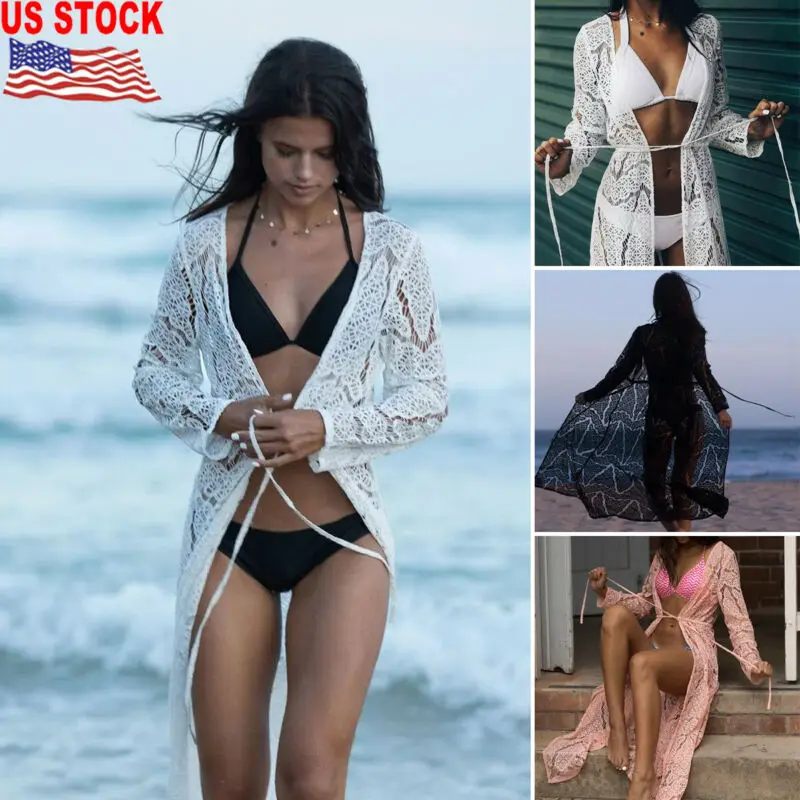 

Women's Sleeveless Draped Open Front Cardigan Swimming Cover Up