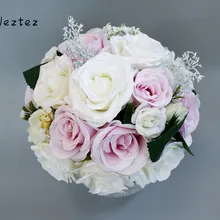 Свадебный букет розовые розы белые розы держатель для букетов букеты Искусственные цветы подружки невесты SPH55