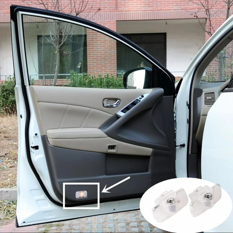 2 шт. для NISSAN Murano Z51 SYLPHY G-TR R35 старая модель Teana 04-07 год J31 дверь логотипа автомобиля светильник Ghost Shadow Добро пожаловать светильник проекторы