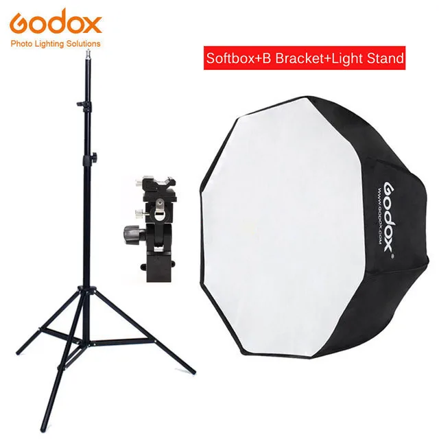 Godox Зонт софтбокс 80 см/31,5 дюйма Диаметр восьмиугольник Brolly Зонт Аксессуары для фотографии софтбокс Отражатель для видеостудии - Цвет: Kit 3