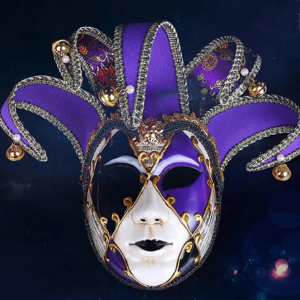 

Full Face Mask Masquerade Multicolor Hand Painted Joker Wall Decorative Art Mask masque carnaval helloween mask funny mask
