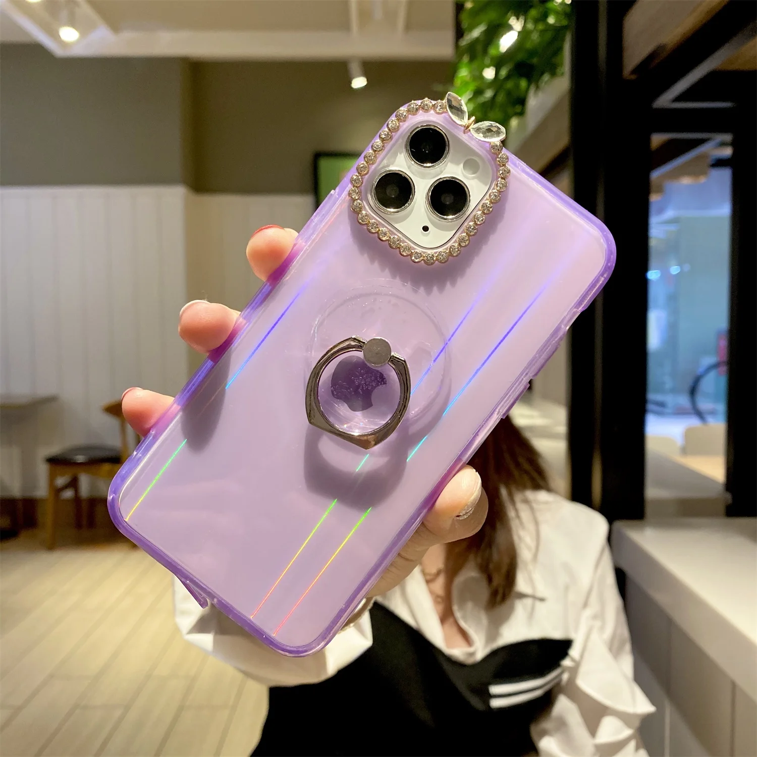 Чехол для телефона с кольцом подставкой iphone 11 чехол Pro Max 6 7 8 plus акриловый защитный