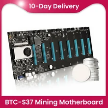 Carte mÃ¨re de minage, ensemble de CPU, 8 emplacements pour carte vidÃ©o, adaptateur mÃ©moire, Interface VGA intÃ©grÃ©e, faible consommation d'Ã©nergie, BTC-S37=