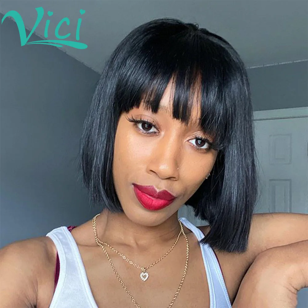 Image of Blunt cut bob black bangs