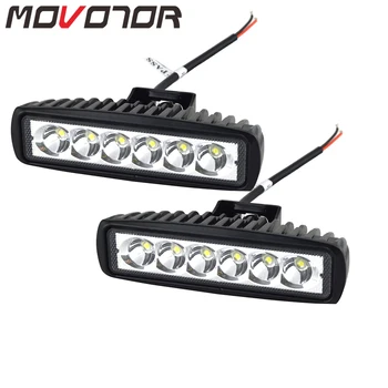 

12V 24V 6 inch 18W Spot Flood Led Work Light Bar for Off Road 4WD 4x4 Jeep Cabin UTE SUV ATV Truck Car Boat Waterproof