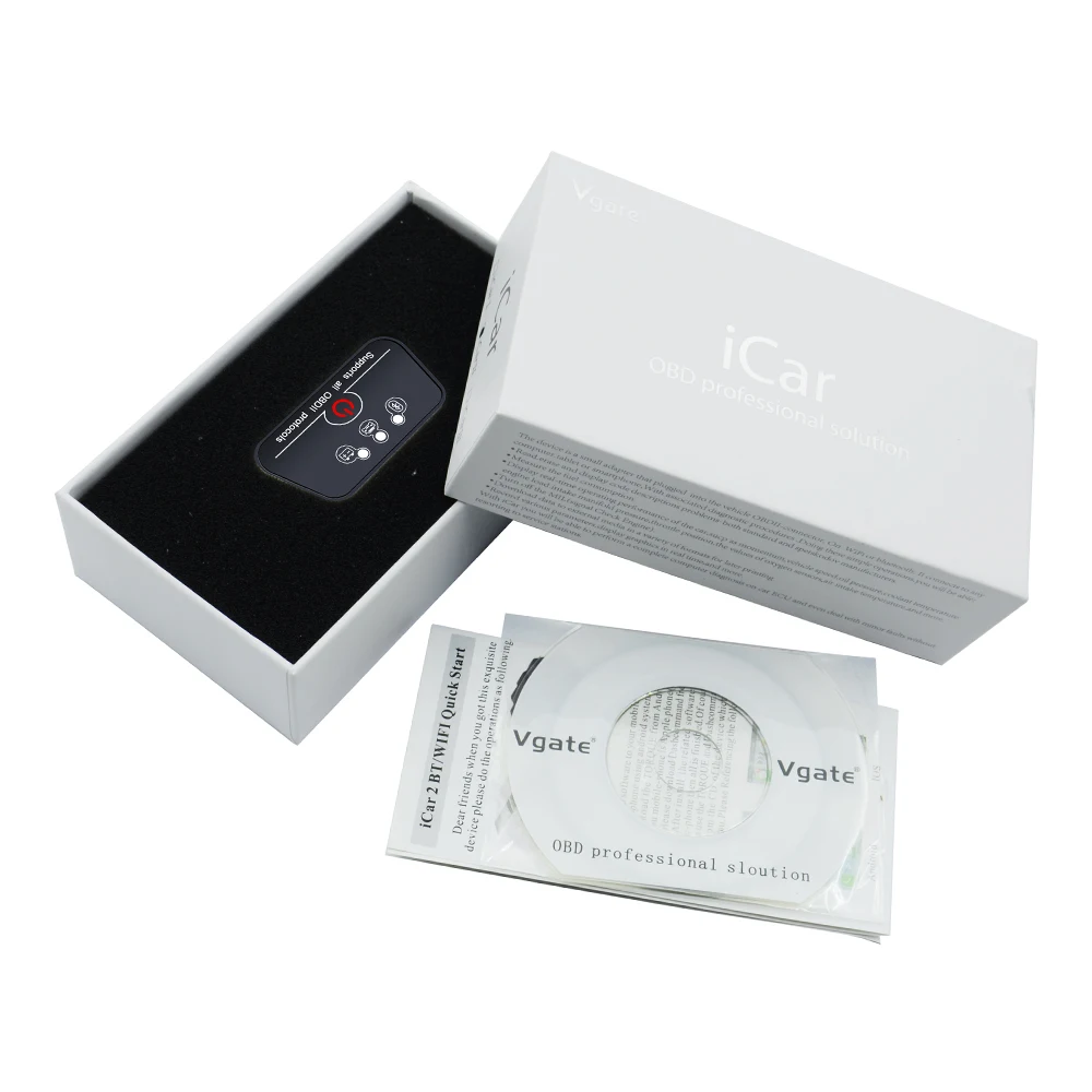 Новейший Vgate iCar 2 wifi версия ELM327 OBD2 считыватель кодов iCar2 для Android/IOS/ПК с бесплатной доставкой