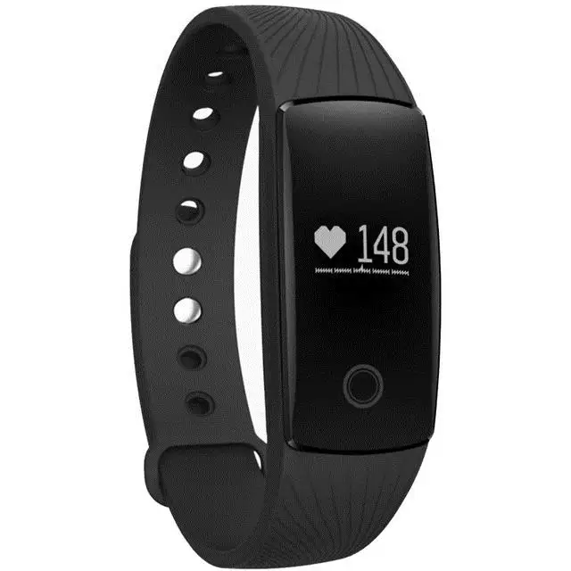 Bluetooth Смарт-браслет пульсометр фитнес-браслет для Android iOS смарт-браслет PK Xiaomi Miband2 - Цвет: Черный