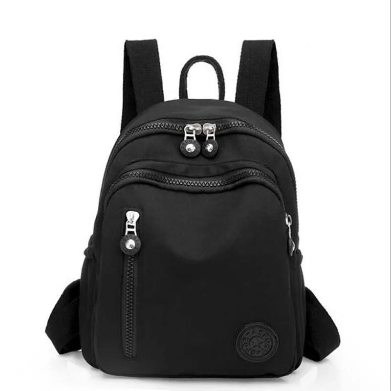 Hot Sale New Fashion High Quality Nylon Backpack Women's Casual Light Double Zipper Shoulder Bags School Bag Travel Bags 2