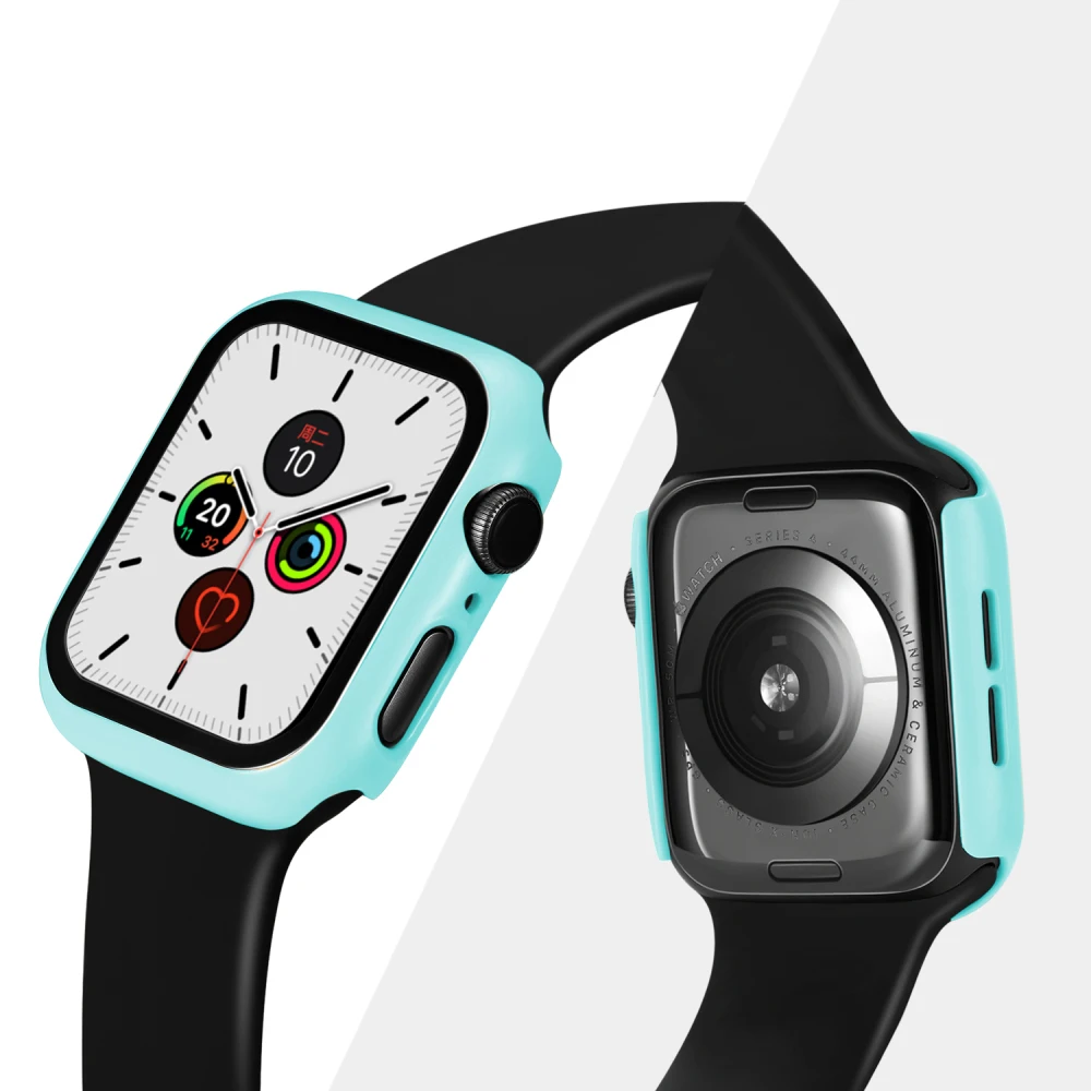 Чехол для Apple Watch 4, 5, 3, 2, 1, iwatch Band 42 мм, 38 мм, 44 мм, 40 мм, защитная пленка для экрана из поликарбоната+ закаленное стекло серии 5, 4