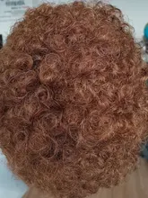 Afro corto rizado peluca corte Pixie pelucas de pelo Remy brasileño pelo Afro Puff pelucas de cabello humano para las mujeres la máquina hizo pelucas