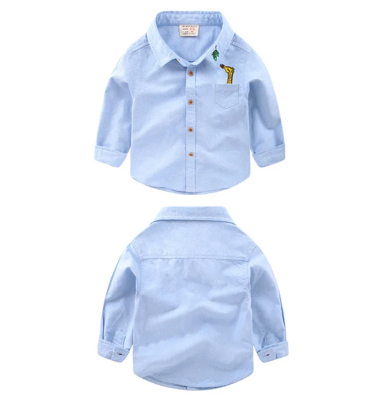 Осенняя новая стильная детская рубашка детская Базовая рубашка с длинными рукавами для маленьких мальчиков