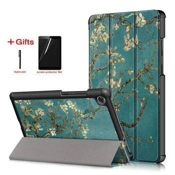 

Slim Magnetic Folding PU Leather Case For Lenovo Tab M8 TB-8505F TB-8505X TB-8505I 8 inch cover For Lenovo Tab M8 case+film+pen
