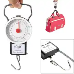 22kg/50lb Portable Hanging Scale Balance Fish Hook Weighing Balance Kitchen With Measuring Tape Measure Fishing Hook