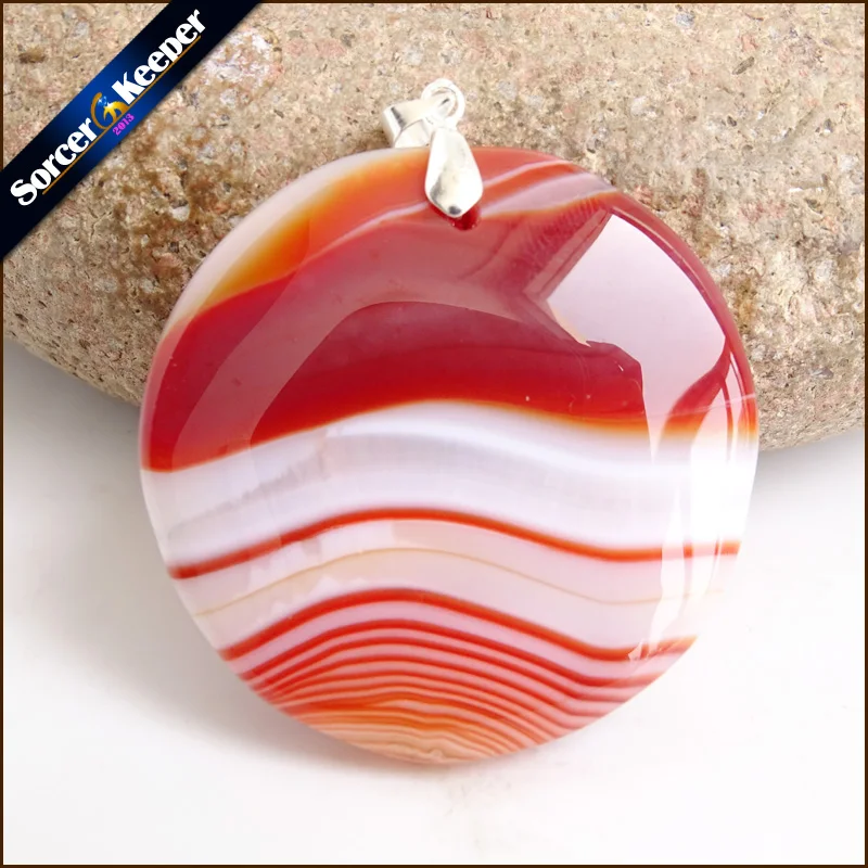 

Fashion Women Man Necklaces Pendants Round Shape Natural Botswana Agates Stone Slide Healing Crystal for Jewelry Making AA569