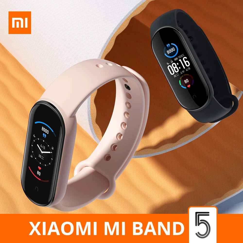 Смарт браслет Xiaomi Mi Band 5 4 цвета AMOLED экран смарт фитнес трекер спортивный Bluetooth