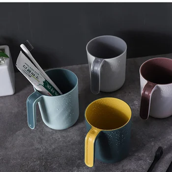 

Mouth Cup with Handle Creative Two-color Cup Home Travel Brush Tooth Cups Couple Cup