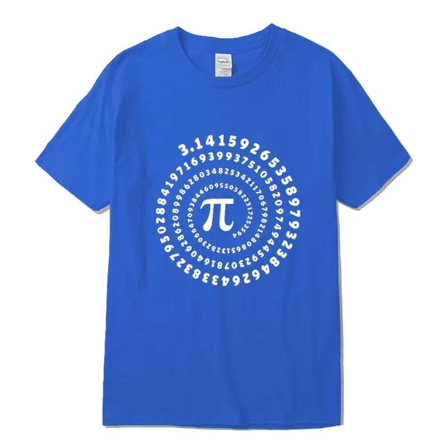 Men's T-shirt 100% cotton short sleeve Mathematical geometry printed men Tshirt  o-neck street style cool funny loose T-shirt Blue-2018325
