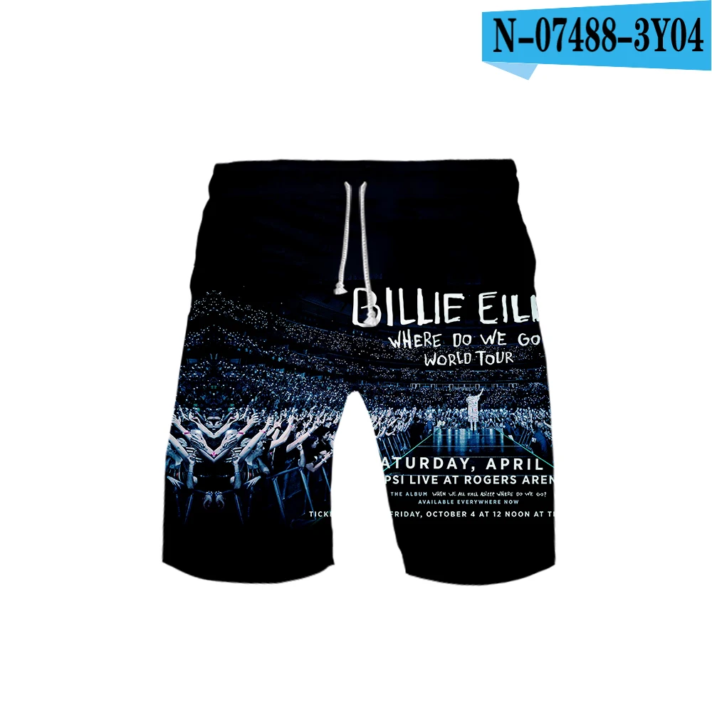 Новинка Billie Eilish 3D принт 3D пляжные шорты Мужская модная уличная одежда шорты Горячая Распродажа Harajuku модная летняя одежда - Цвет: 5
