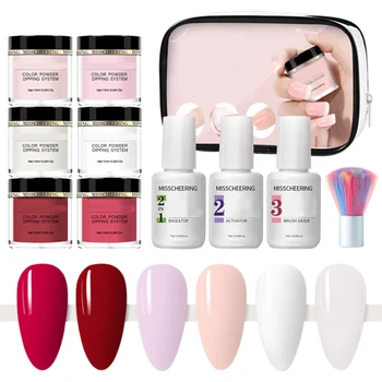 

Home Natural Salon Glitter Shining Manicure Tool Chrome Pigment Portable Fast Dry Polish Nail Art Desiccant Dipping Powder Set