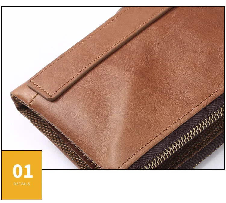 Модный двойной Zipper Rfid мужской кошелек Повседневный Ретро мульти-карта короткий клатч из кожи портмоне мужская сумка