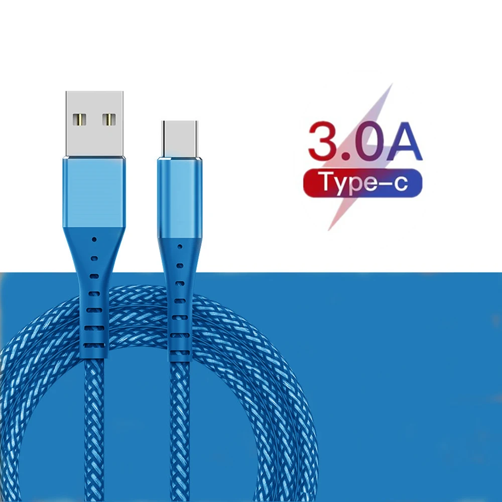 Микро-1м Тип usb C 8Pin быстрой зарядки Зарядное устройство кабель для samsung Galaxy S10 S9 S8 S7 S6 Note 9, 10 лет, одежда для девочек 8, 7, 6 A90 A80 A70 A50 A40 A30 - Цвет: Blue