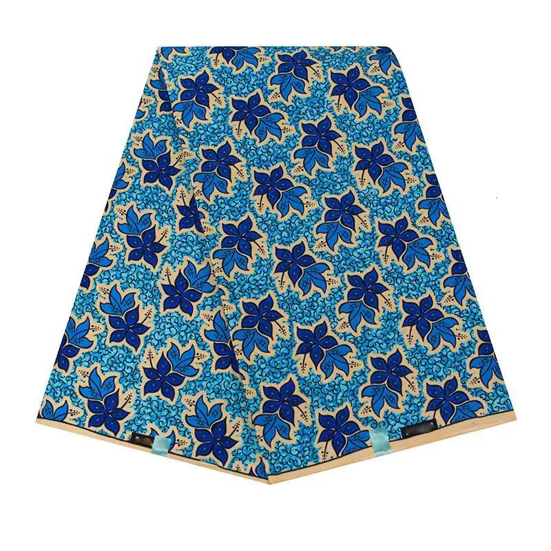 Синий африканский лист печати настоящая восковая ткань для женщин платье новая швейная ткань Батик Ткань 6 ярдов Анкара настоящая голландская восковая ткань