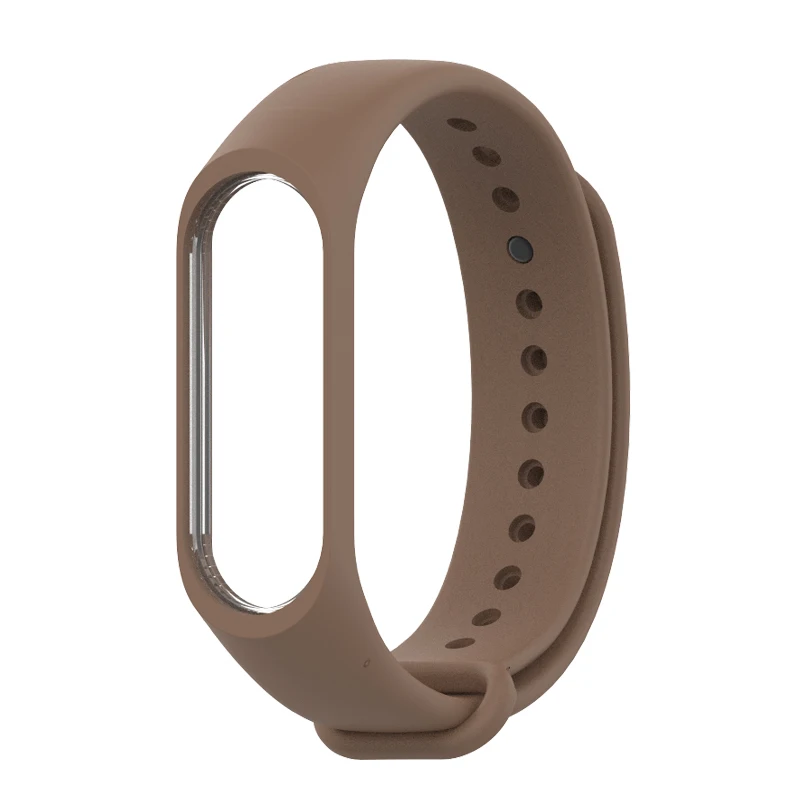 Коричневый Mi jobs для xiaomi mi Band 3 4 ремешок для спортивных часов часы силиконовый браслет для xiaomi mi band 3 4 браслет mi band 4 3 ремешок - Цвет: Коричневый