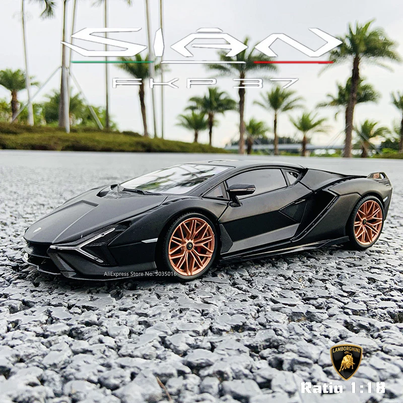 Bburago 1:18 Ultima Vendita Calda Giallo Lamborghini Sian Fkp37 Nero Retro Car Model Classic Car Model Decoration Collection Gift