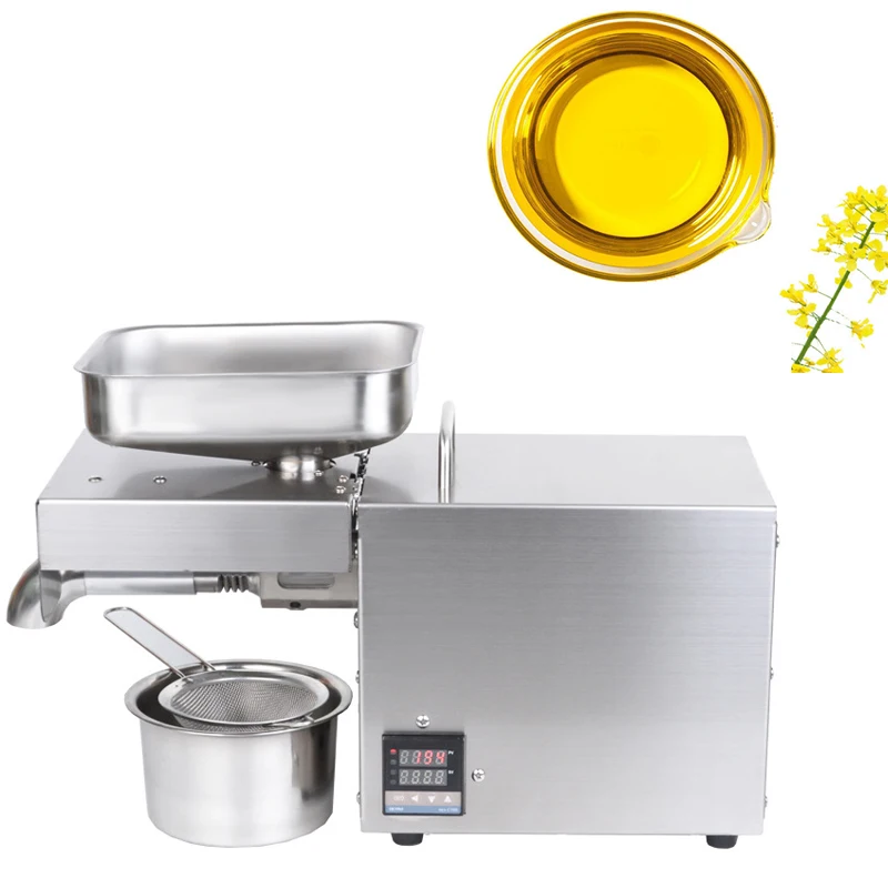 New Multifunctional Screw Peanut Oil Stainless Steel Oil Press Automatic Small Commercial Oil Press 220V/110V