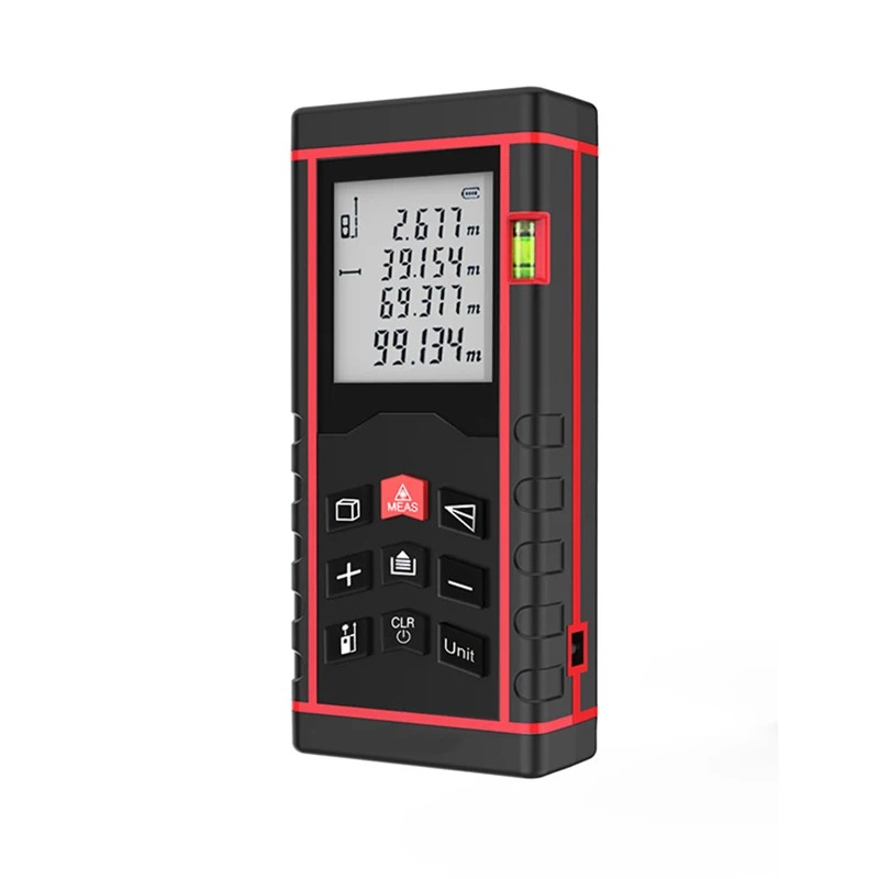 US $27.35 JRTMFG Laser Rangefinder 40100m Battery Powered Home Industry Distance Measurer Horizontal Bubble Handheld Laser Distance Meter