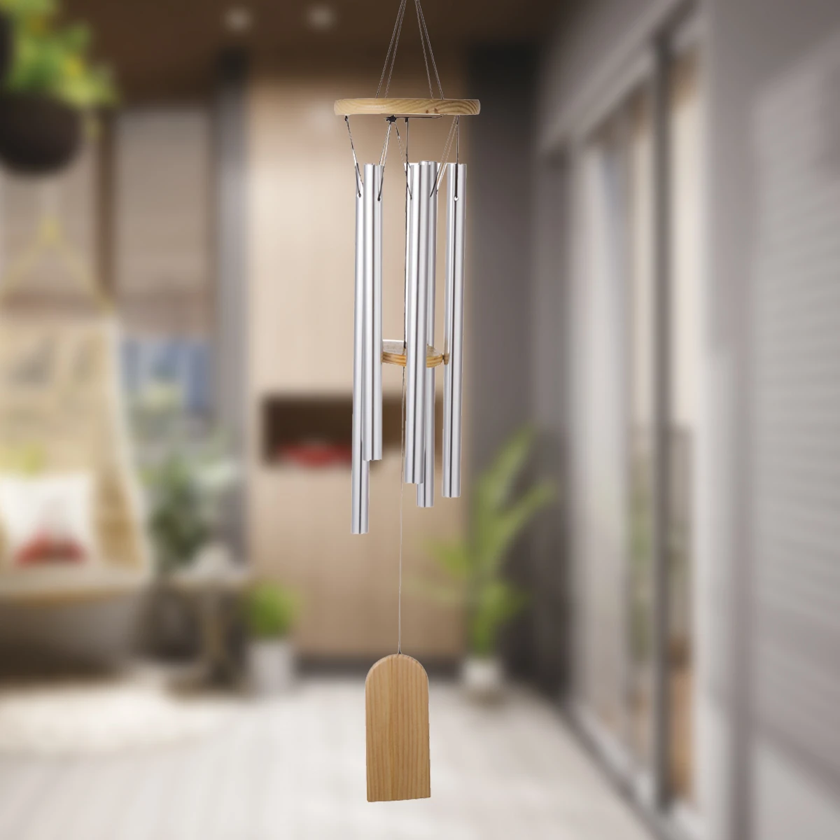 

Large Deep Tone Resonant Wind Chime 5 Tube Windchime Gong Bass Sound Chapel Church Bell For Home Hanging Decor
