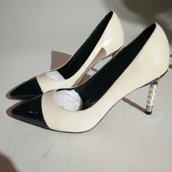 

Brand New Ladies Real Pictures Genuine Leather Brand High Heels Big Size 43 Women Shoes Sexy Skin Woman Pumps