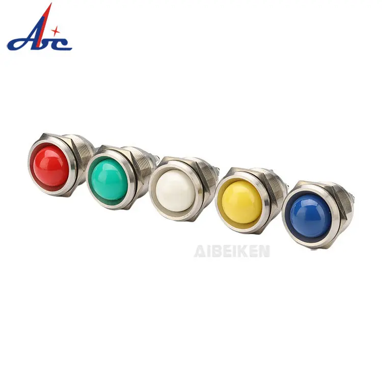25mm Panel Mount LED Indicator Lamp Red 12V 24V DC Industrial Indicator Light