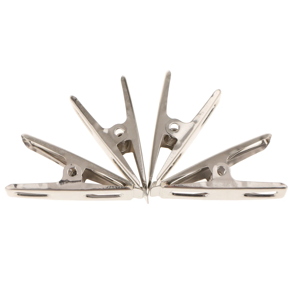 20pcs Universal Stainless Steel Laundry Pins Clothespins Photo Paper Clips Clotheslines Hangers for Home Kitchen Shop Office Use