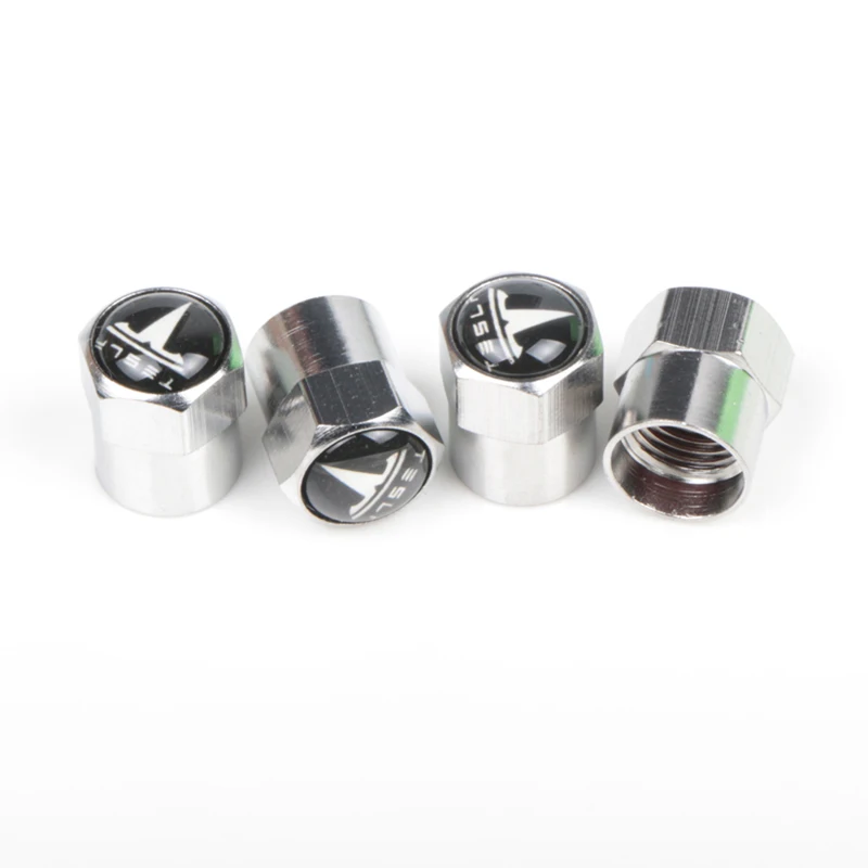 

4pcs auto Metal Wheel Tire Valve Caps Stem case for Tesla MODEL S S P85D X 3 Y Roadster car accessories