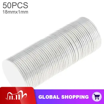 

50pcs 18 x1mm Mini Strong Magnetite Earth Neodymium Magnets with Round Disc Type and Permanent Magnet for Home/Office/Laboratory