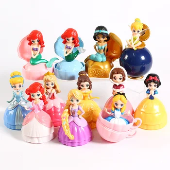 

Princesses Balls Dolls Cinderella Rapunzel Belle Ariel Snow White Aurora Alice Tinkerbell PVC Figures Toys 12pcs/set