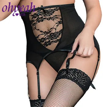 

Ohyeahlover Sexy Lace Garter Panty Mujer Jaretelles Lingerie High Waist Suspenders Women Sexy Plus Size Belt For Stocking PM5140