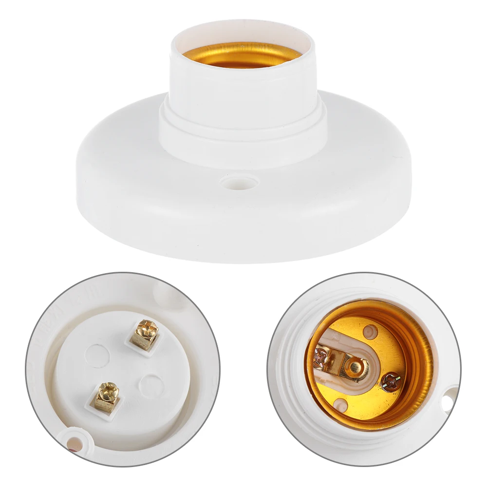ARTOO PC E27 Base with hole for wire D8cm screw Light Bulb Lamp Socket Holder White E27 Base Lamp Socket led light bulb Holder