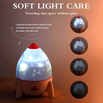 

LED Colorful Rocket Rotating Projector Lamp With Star Universe Ocean Birthday Night Light For Friends Kids Gift