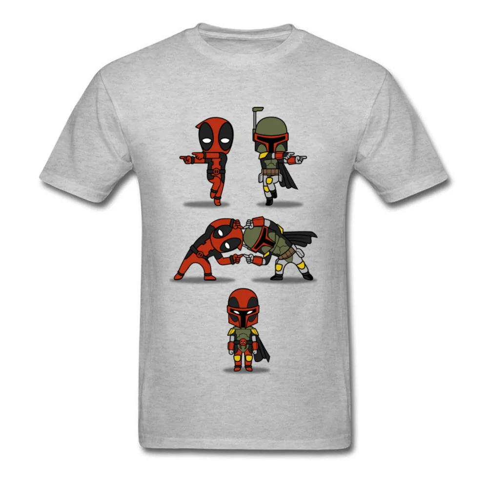 Забавная брендовая новая футболка Boba Fett Fusion Deadpool Мужская футболка Trooper Starwars o-образным вырезом хлопок топы Футболка свободная повседневная - Цвет: Gray