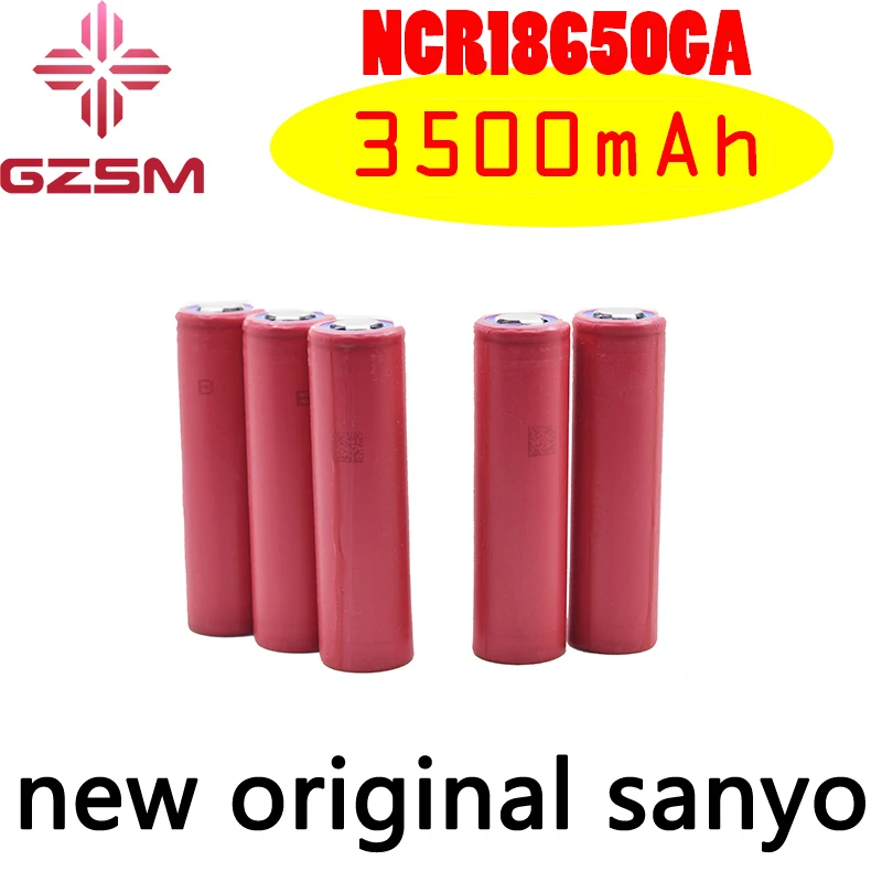 

GZSM 18650 battery for Sanyo NCR18650GA rechargeable battery 3500mAh 3.6V 10A For powerbank battery